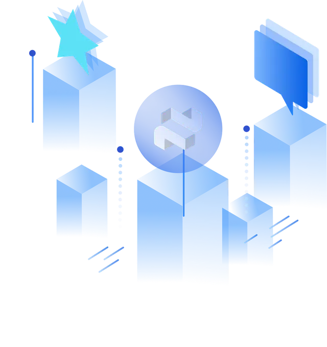 Mention Network Help Center Illustration - Network visualization with connected nodes and data flow